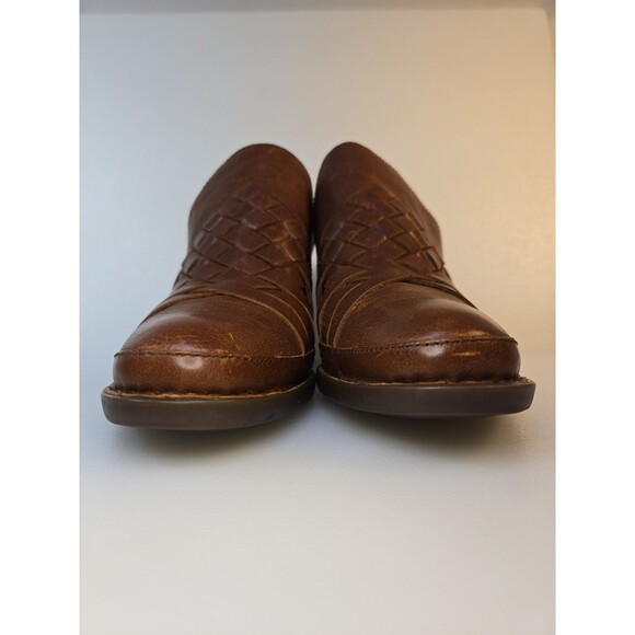 Born Paya Woven Leather Slip On Mule Clog Shoe in British Tan Women's Size 9 - Picture 4 of 12